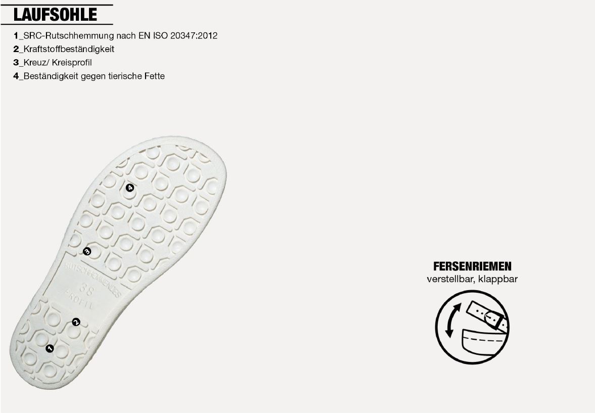 temp7002-laufsohle ABEBA High Original 7002|5004 ESD Berufsschuh Clog Arbeitsschuh Pflegeschuh Arztschuh weiß