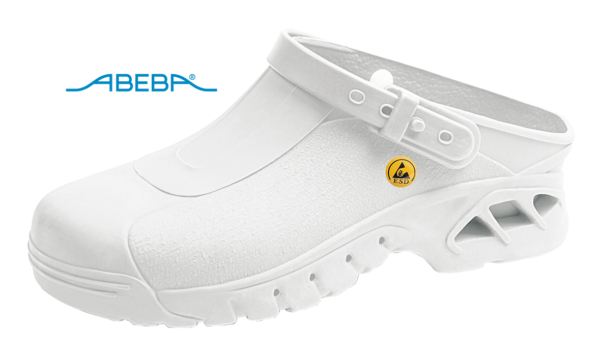 ABEBA Autoklavierbare Clog 9600|39600 ESD Clogs Berufsschuh Arbeitsschuh weiß