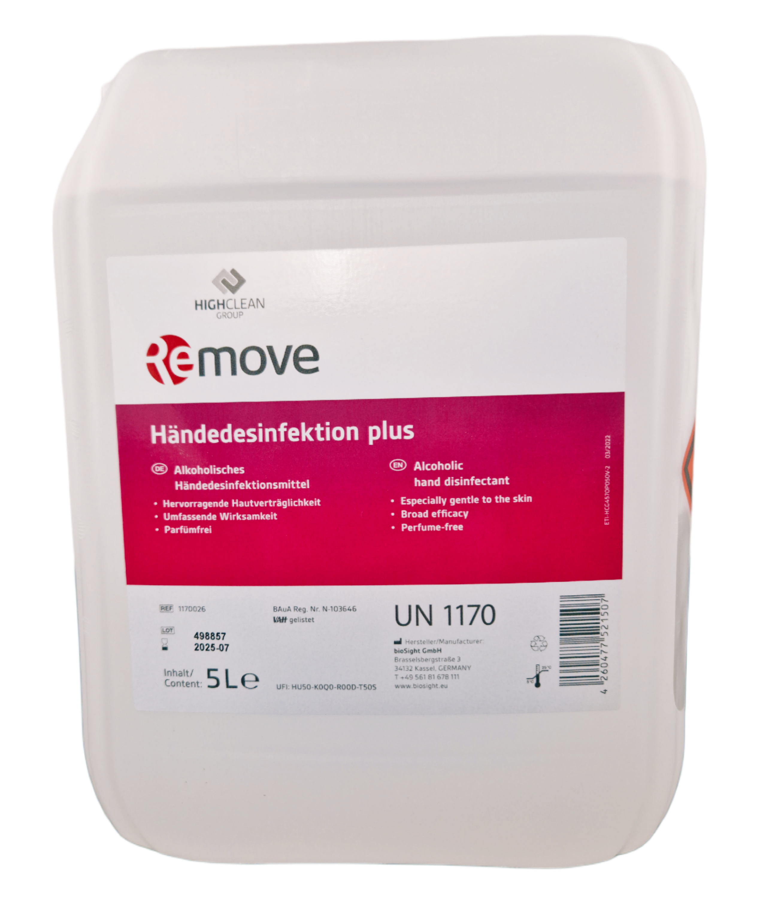 Remove HD Plus 5l Kanister Händedesinfektion