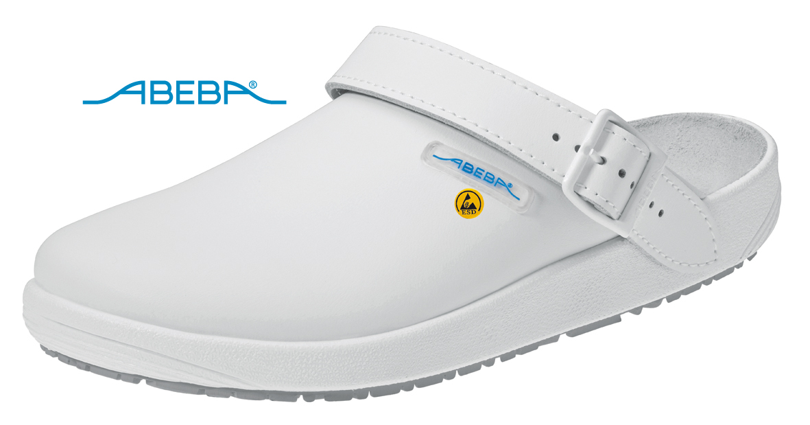 ABEBA Berufsschuh Rubber 5200 ESD Küchenschuh Halbschuh Arbeitsschuh weiß