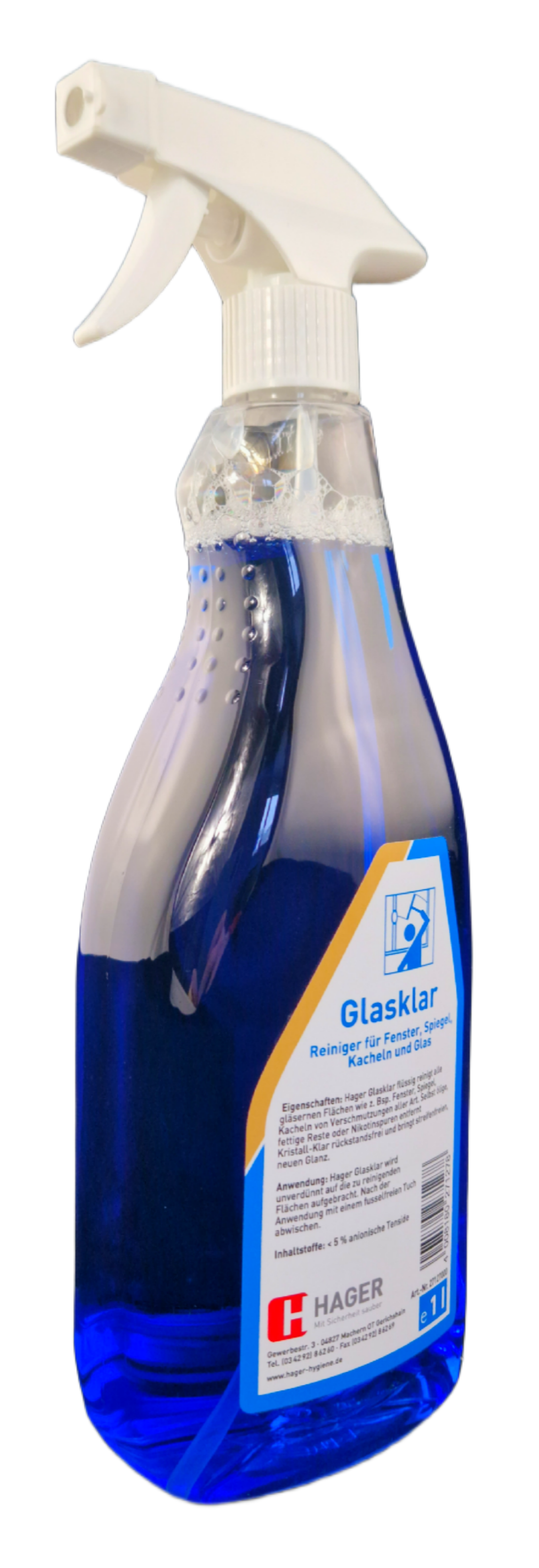 Hager - Glasklar Glasreiniger 1 Liter Sprühflasche Hager - Glasklar Glasreiniger 1 Liter Sprühflasche