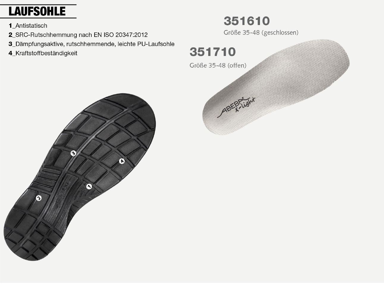 ABEBA X-Light 711135|7131135 ESD Berufsschuh Clog Pantolette Arbeitsclog Arbeitsschuh schwarz
