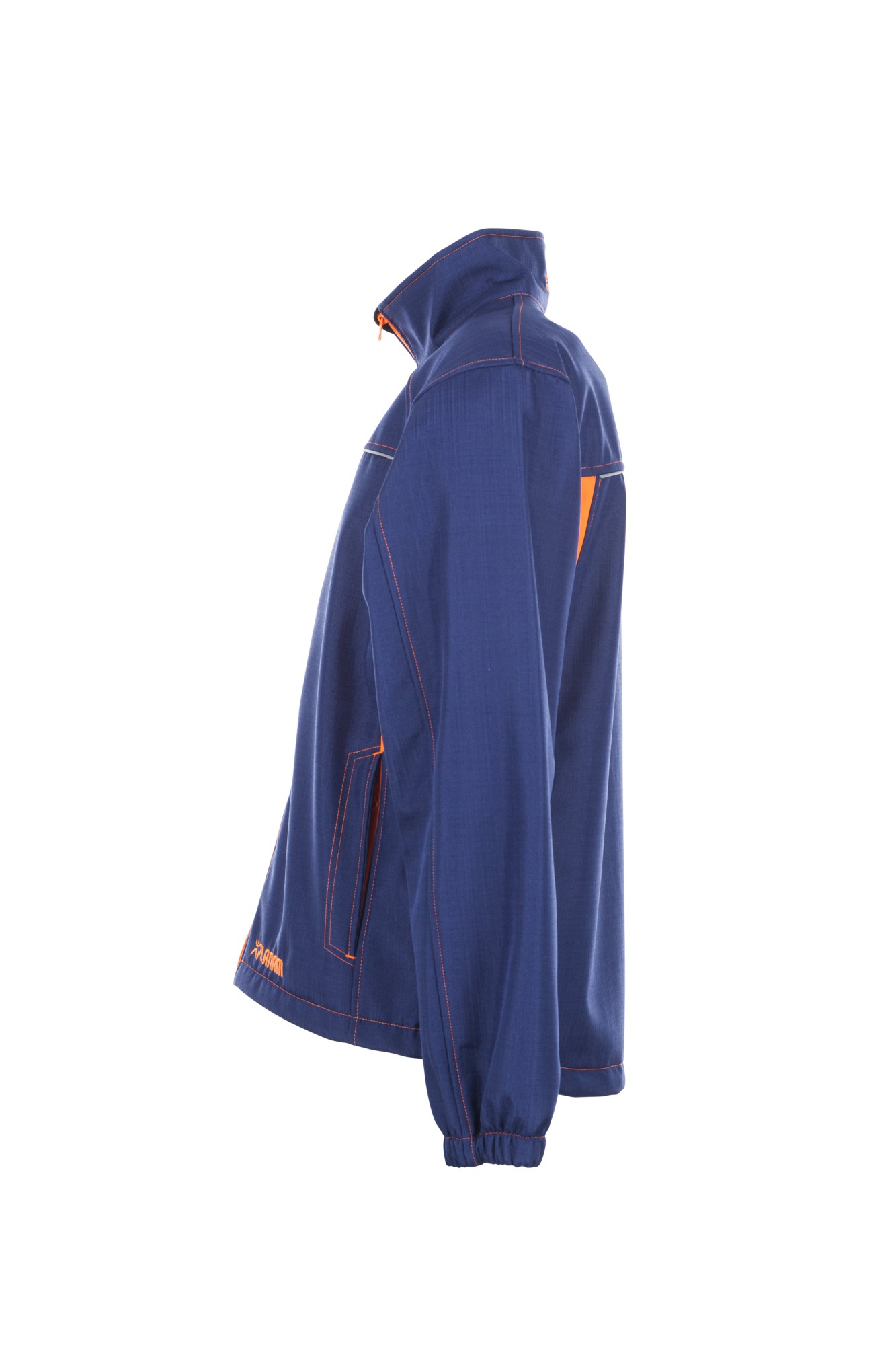 tempzoom_6291_019 Planam Basalt Neon Softshelljacke Arbeitsjacke Marine-Orange 6291