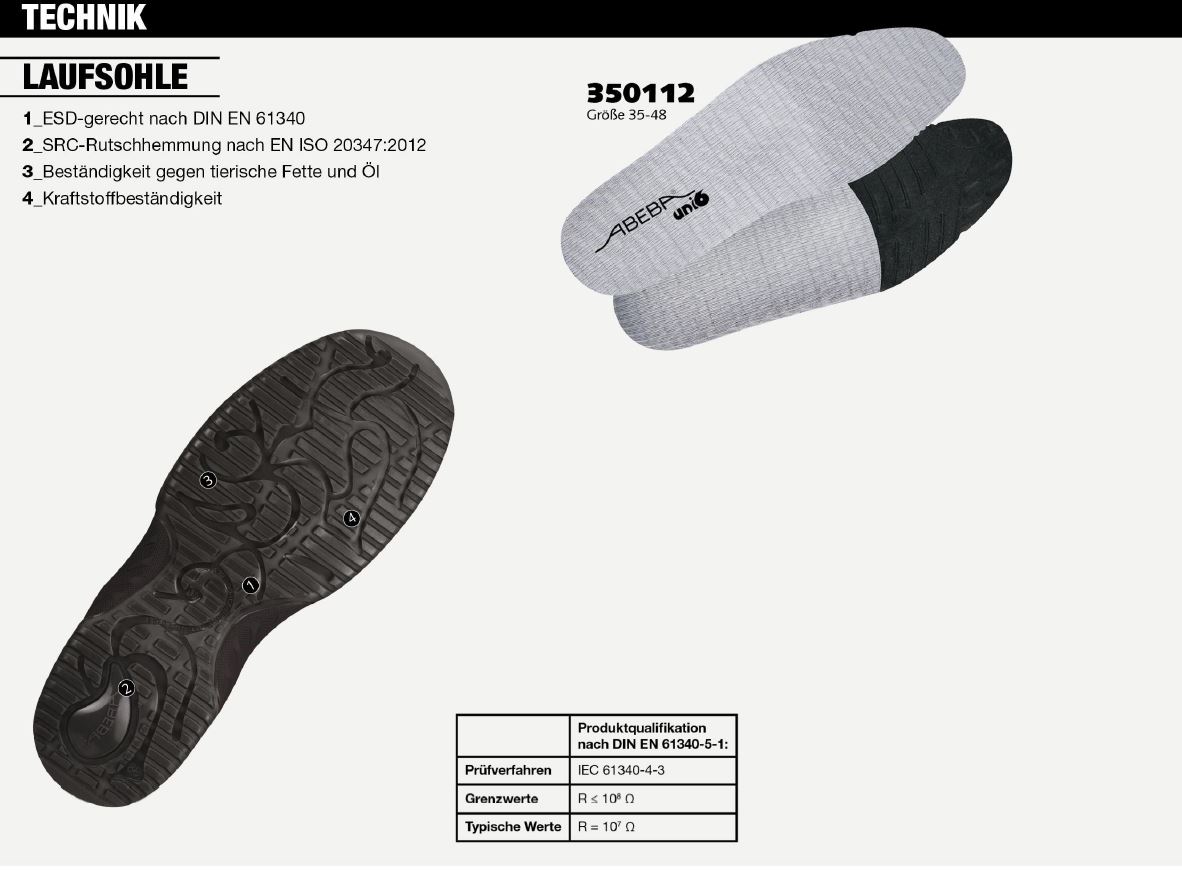 ABEBA UNI6 6728 | 36728 ESD Berufsschuh Halbschuh schwarz