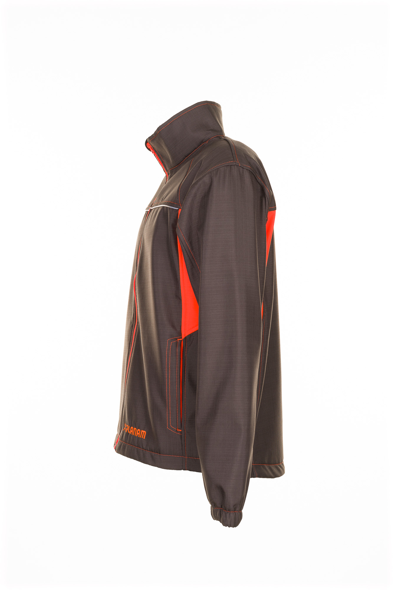 tempbasaltneon_6292_06 Planam Basalt Neon Softshelljacke Arbeitsjacke Oliv-Orange 6292