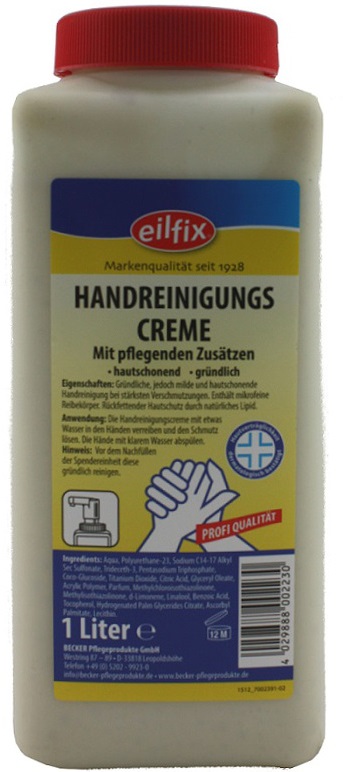 Eilfix - Handreinigungscreme flüssig 1 Liter Flasche