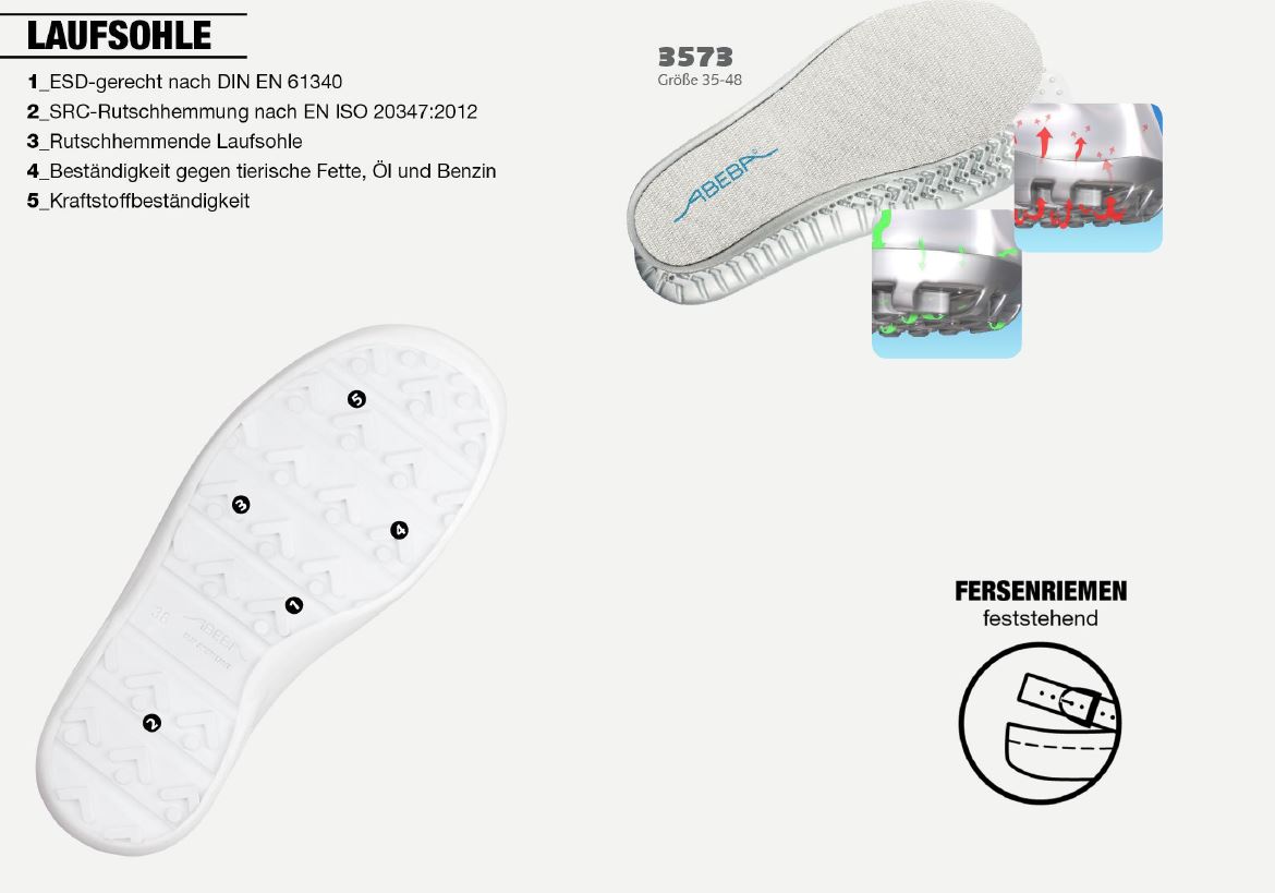 ABEBA Easy 7620|37620 ESD Clog Berufsschuh Arbeitsschuh weiß