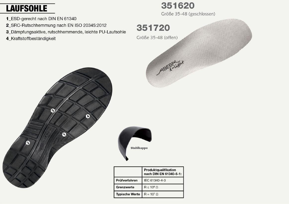 ABEBA X-Light 711027|7131027 ESD Sicherheitsschuh S2 Halbschuh Stahlkappe Küchenschuh Arbeitsschuh schwarz 