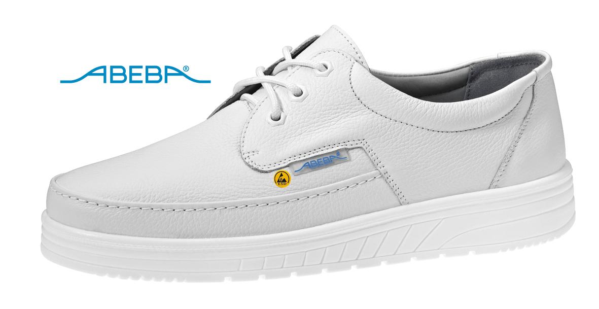 ABEBA Berufsschuh Air Cushion 2600|32600 ESD O2 Küchenschuh Halbschuh Arbeitsschuh weiß