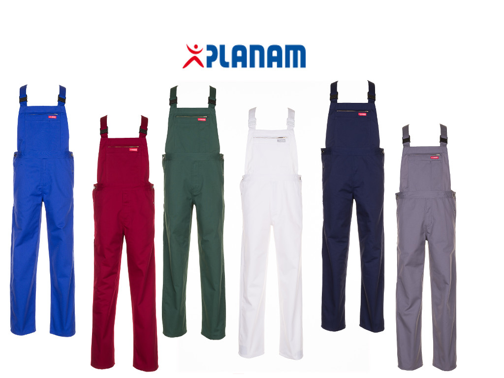 Planam MG260 Latzhose Arbeitslatzhose Arbeitshose Größe 24 - 110, in 6 Farben