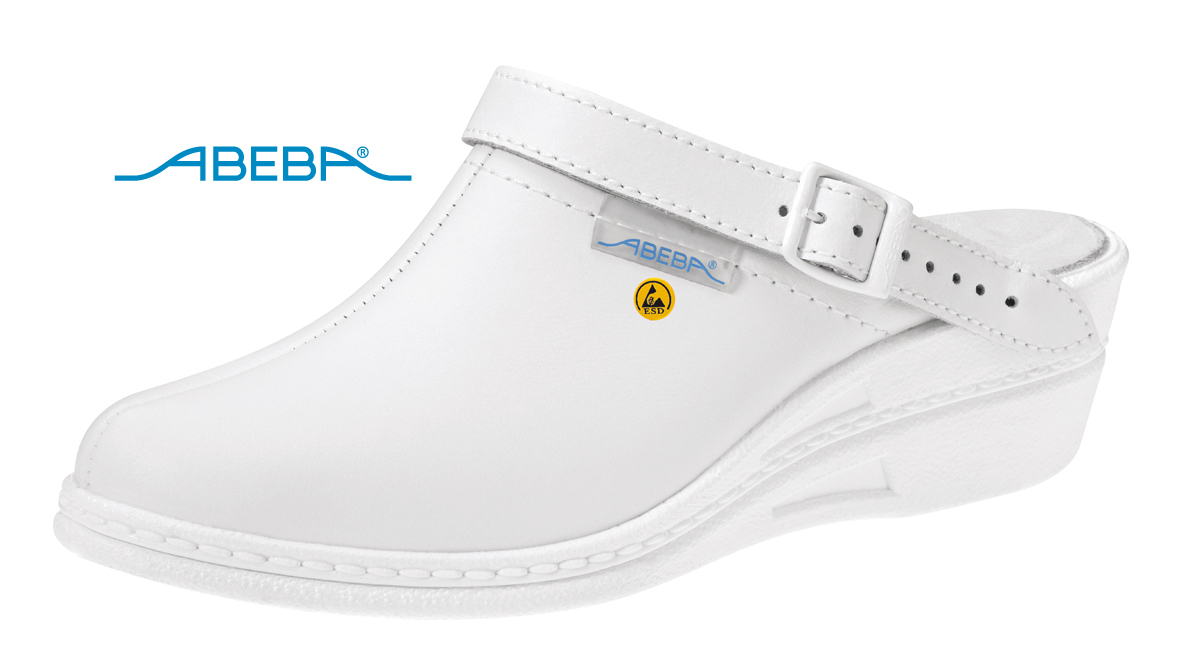 temp5004-logo ABEBA High Original 7002|5004 ESD Berufsschuh Clog Arbeitsschuh Pflegeschuh Arztschuh weiß