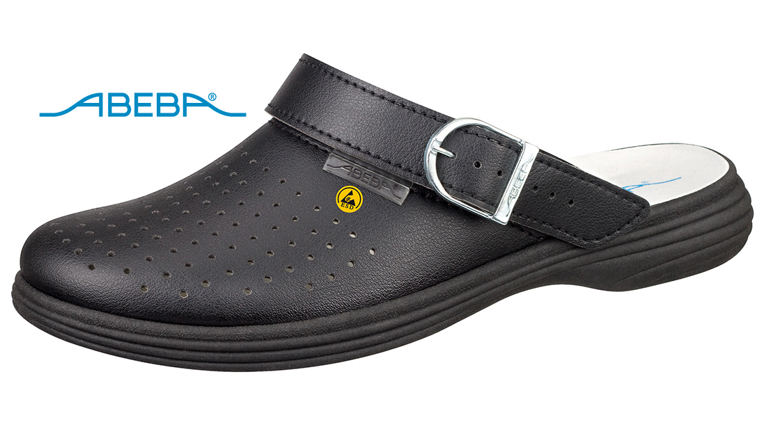 ABEBA The Original Plus 7530|37530 ESD Berufsschuh Clog Plegeschuh Arztschuh schwarz