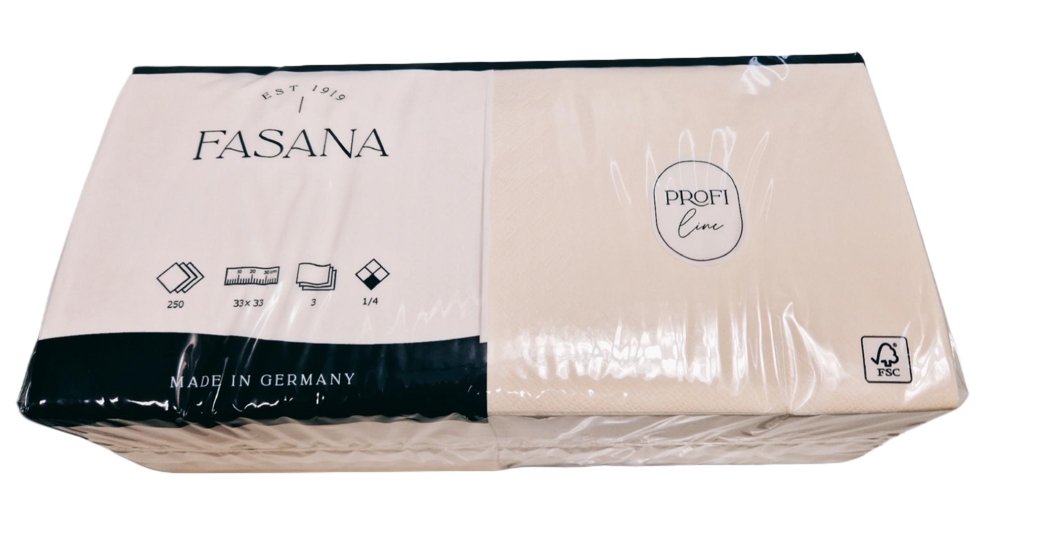FASANA Servietten 1/4 Falz 3-lagig creme 33x33cm FASANA Servietten 1/4 Falz 3-lagig creme 33x33cm