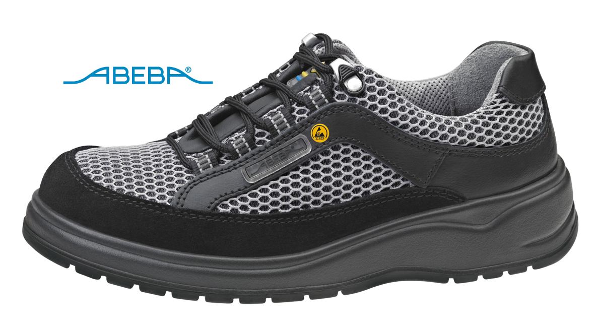 ABEBA Light 1055|31055 ESD Sicherheitsschuh S1 Halbschuh Stahlkappe Küchenschuh Arbeitsschuh schwarz