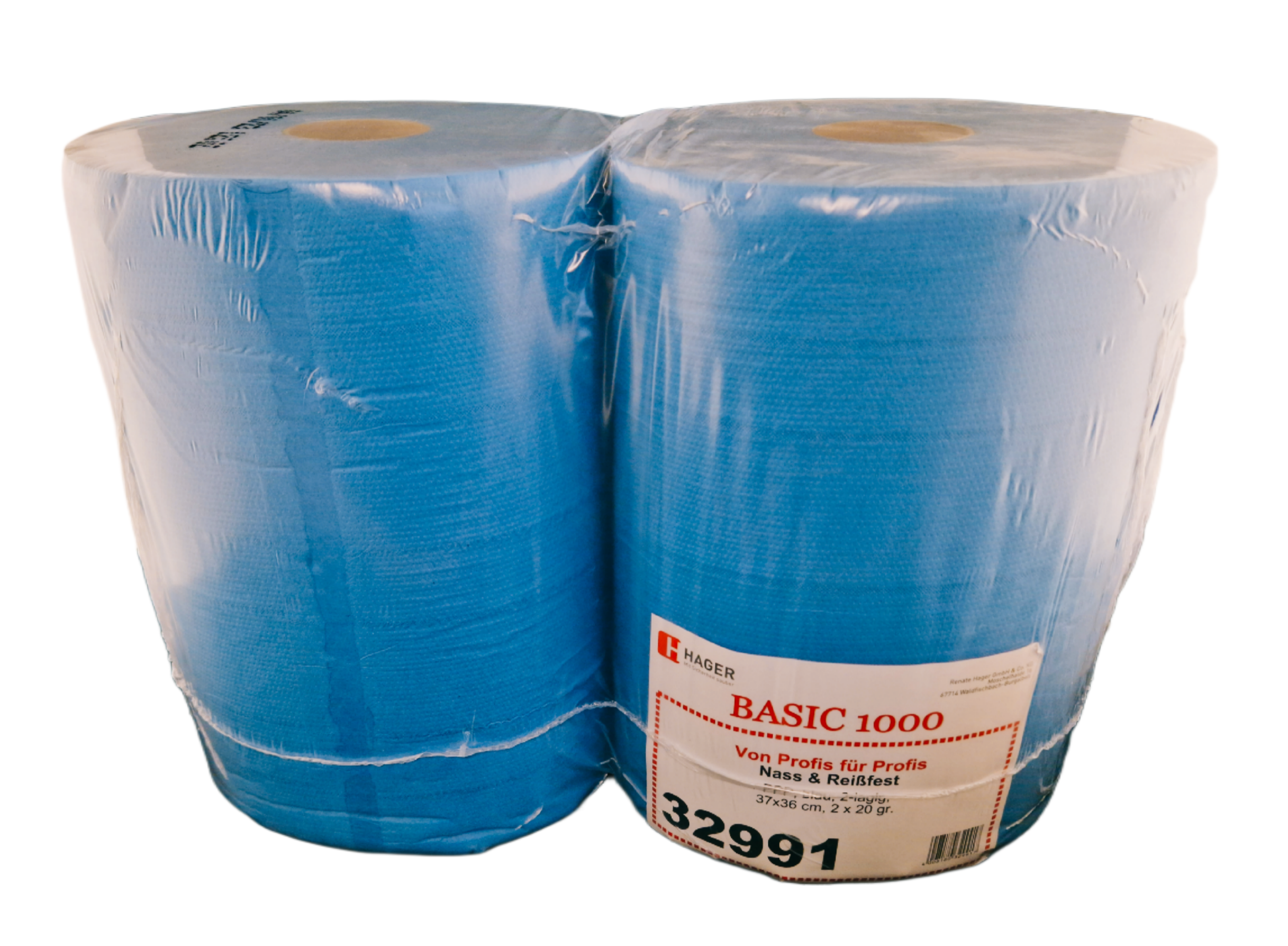 Putzpapierrolle Basic blau 2-lg. 1000 Blatt/Rolle 37 x 36cm