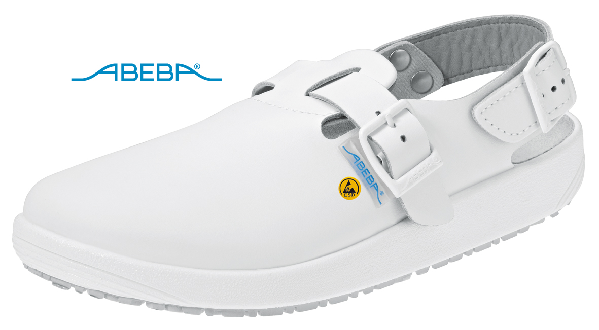 ABEBA Berufsschuh Rubber 5100 ESD Küchenschuh Halbschuh Arbeitsschuh weiß