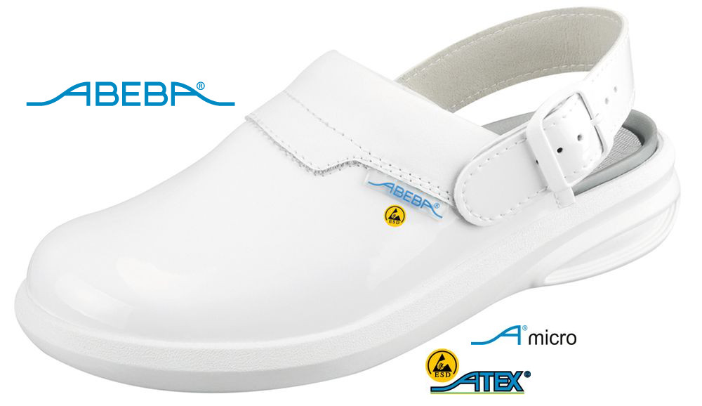 ABEBA Easy 7620|37620 ESD Clog Berufsschuh Arbeitsschuh weiß