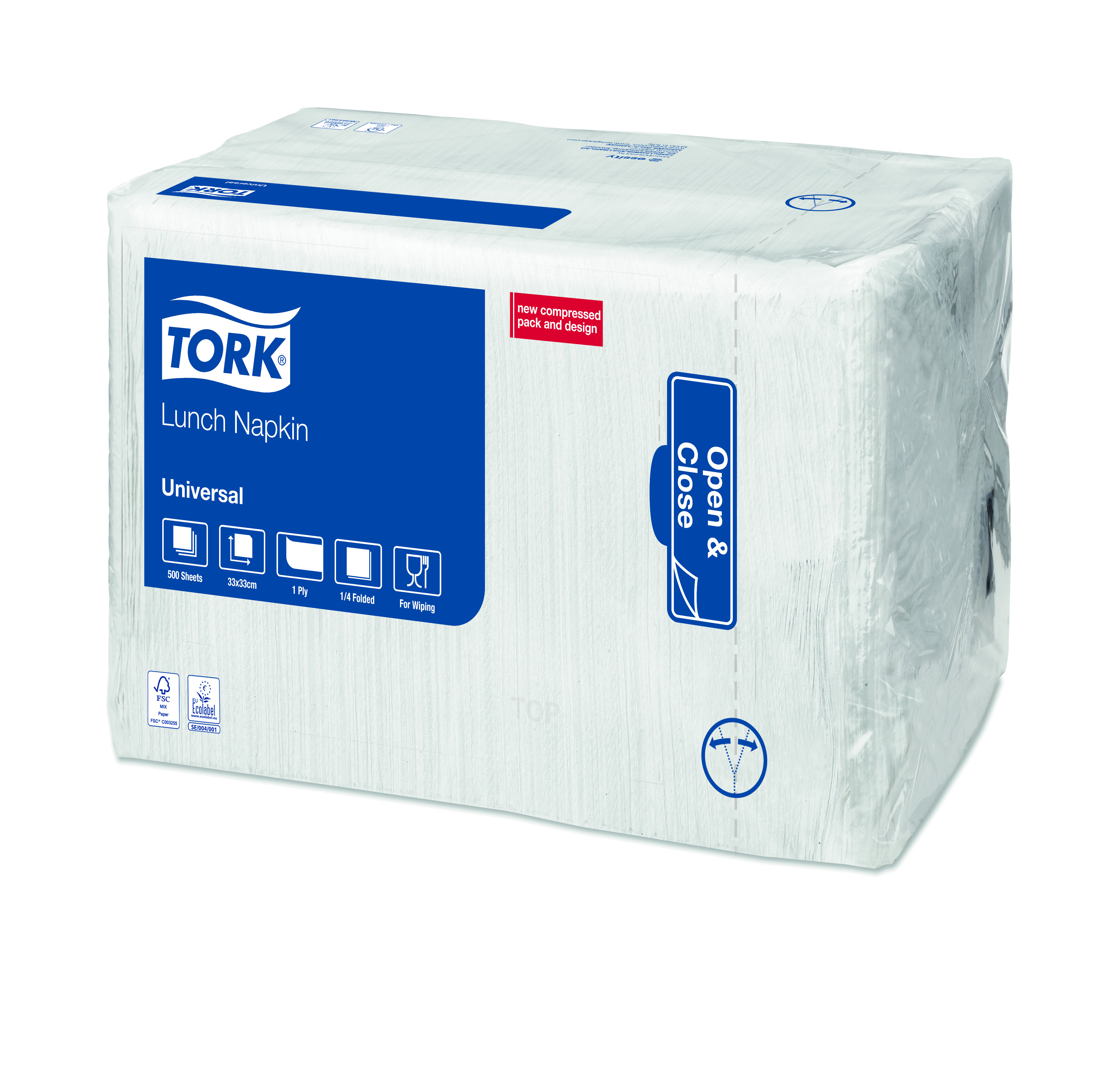 temp509300 Tork Lunchservietten 33 x 32 cm, 1/4 Falz weiß 1-lagig 4000 Stück - 509300