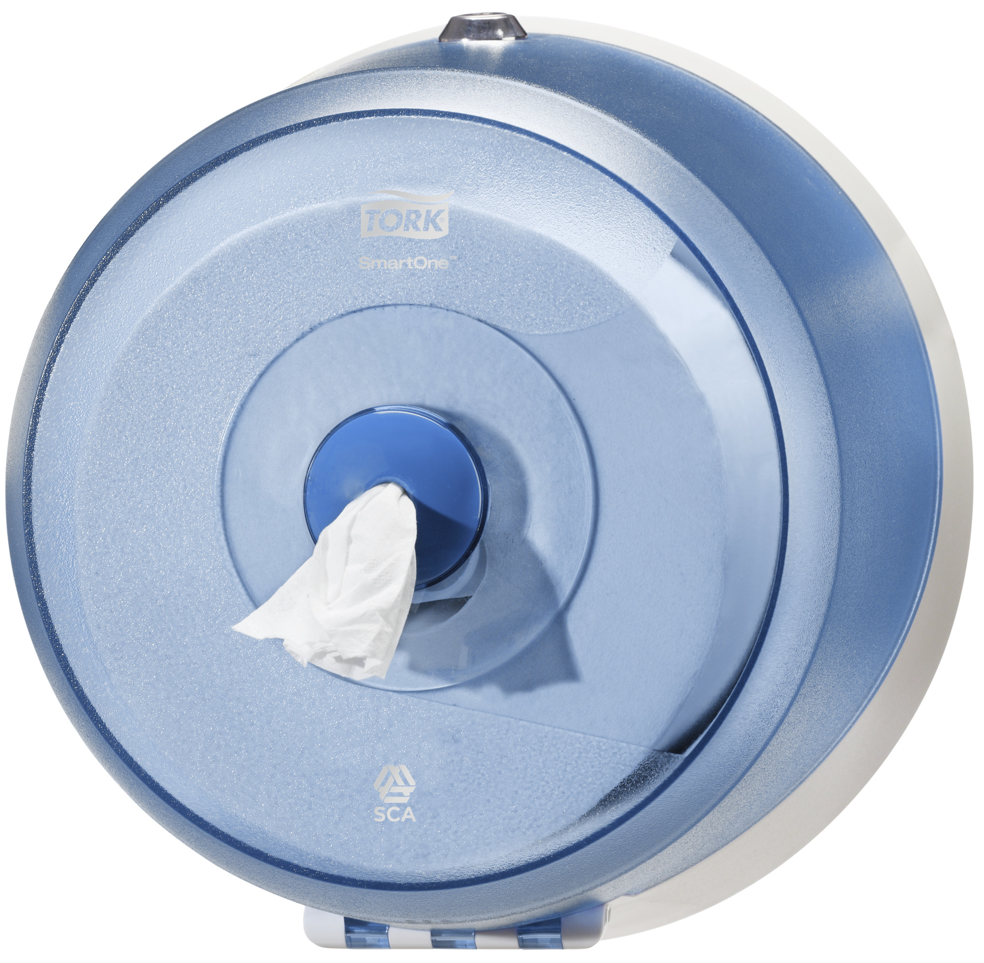 Tork (T9) Wave SmartOne® Mini Toilettenpapierspender WC-Papier-Spender blau/transparent - 472025