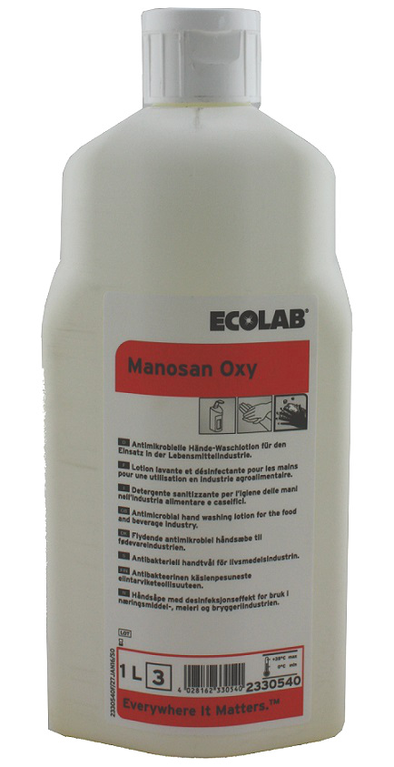 Ecolab - Manosan Oxy Handreiniger 12 x 1L - 2259190/2330540 (P3 Monasan)