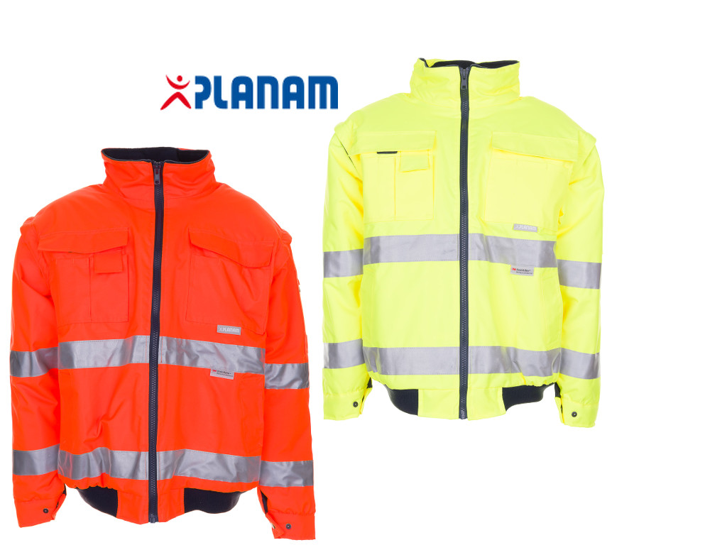 Planam Warnschutz Pilotenjacke Arbeitsjacke Größe S - 4XL, in 2 Farben