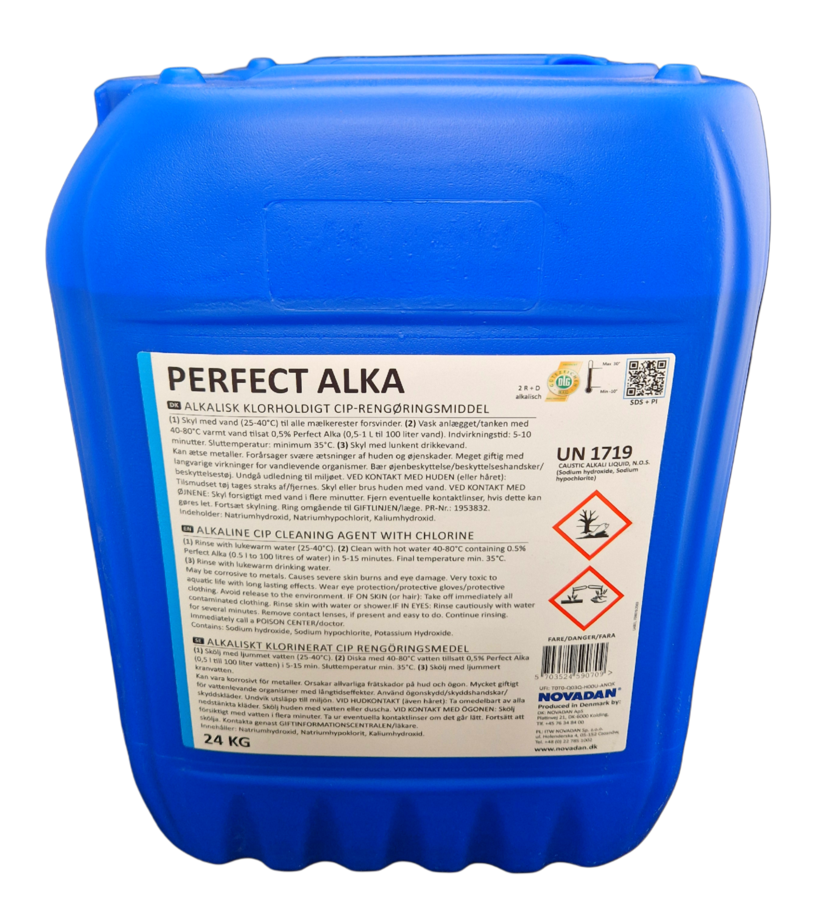 Novadan - Perfect Alka 240 Kg Fass CIP Reinigungsmittel alkalisch mit Chlor
