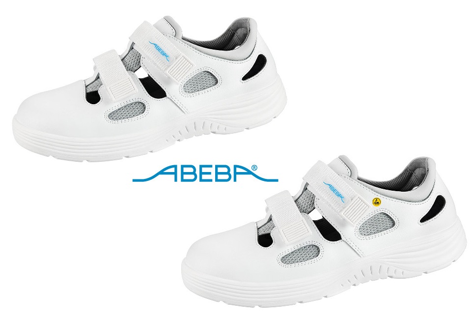 ABEBA X-Light 711031|7131031 ESD Sicherheitsschuh S1 Sandale Stahlkappe Küchenschuh Arbeitsschuh weiß