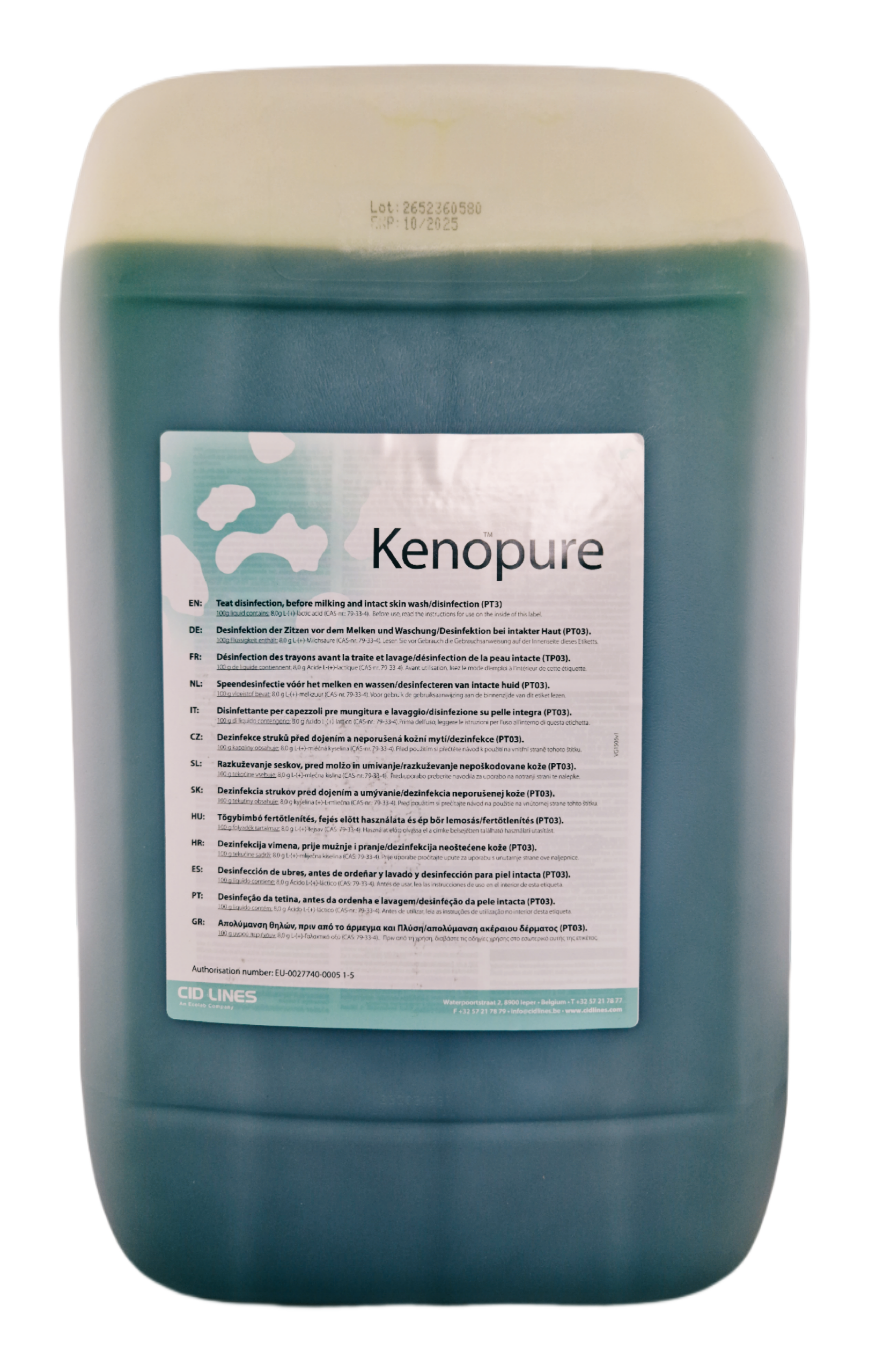 Cid Lines - Kenopure 25 Liter Kanister für Euterreinigung Cid Lines - Kenopure 25 Liter Kanister für Euterreinigung