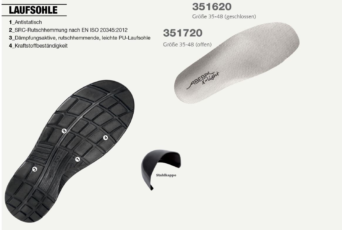 ABEBA X-Light 711027|7131027 ESD Sicherheitsschuh S2 Halbschuh Stahlkappe Küchenschuh Arbeitsschuh schwarz 