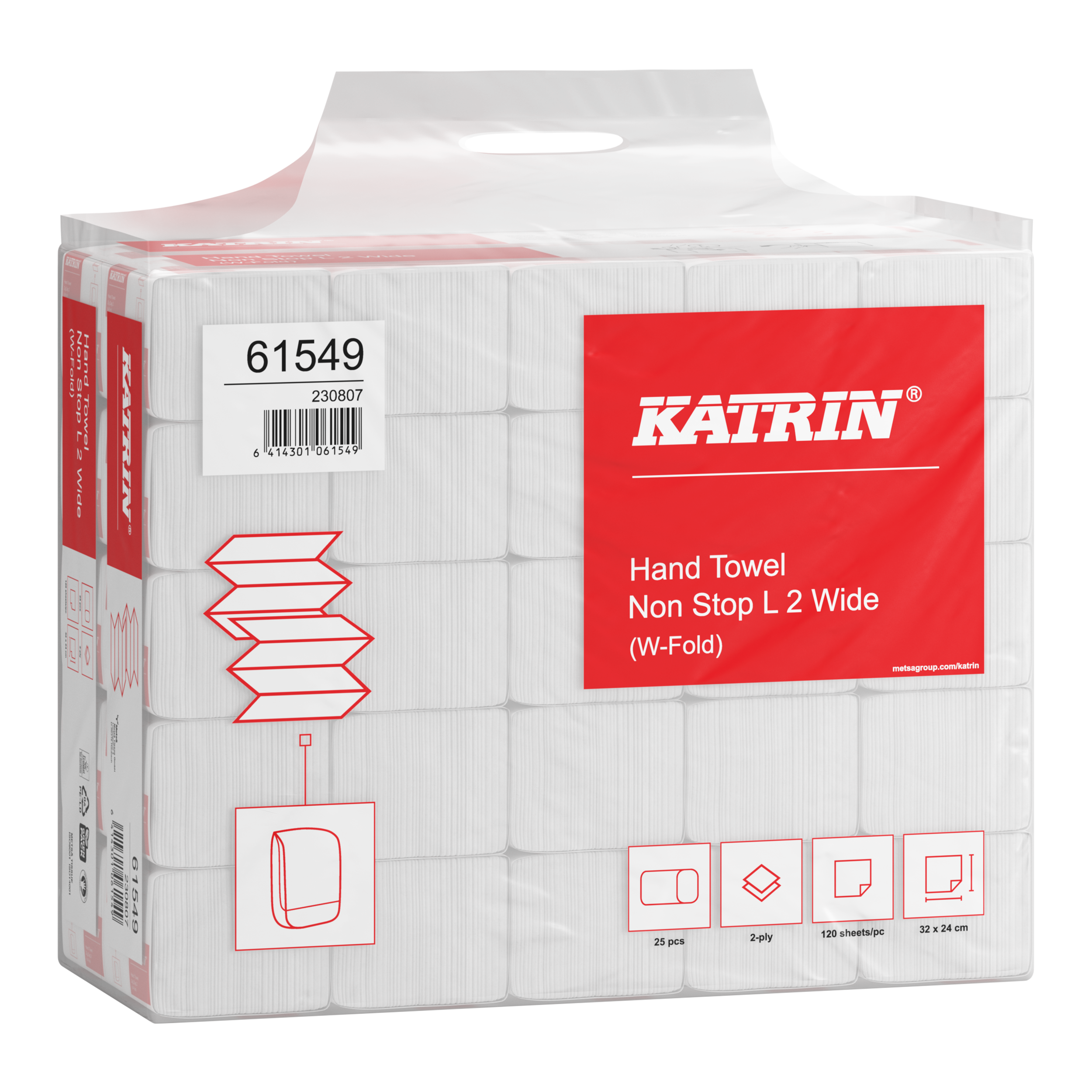 Einweghandtücher Katrin Plus None-Stop L 2lg  weiß 61549 Einweghandtücher Katrin Plus None-Stop L 2lg  weiß 61549