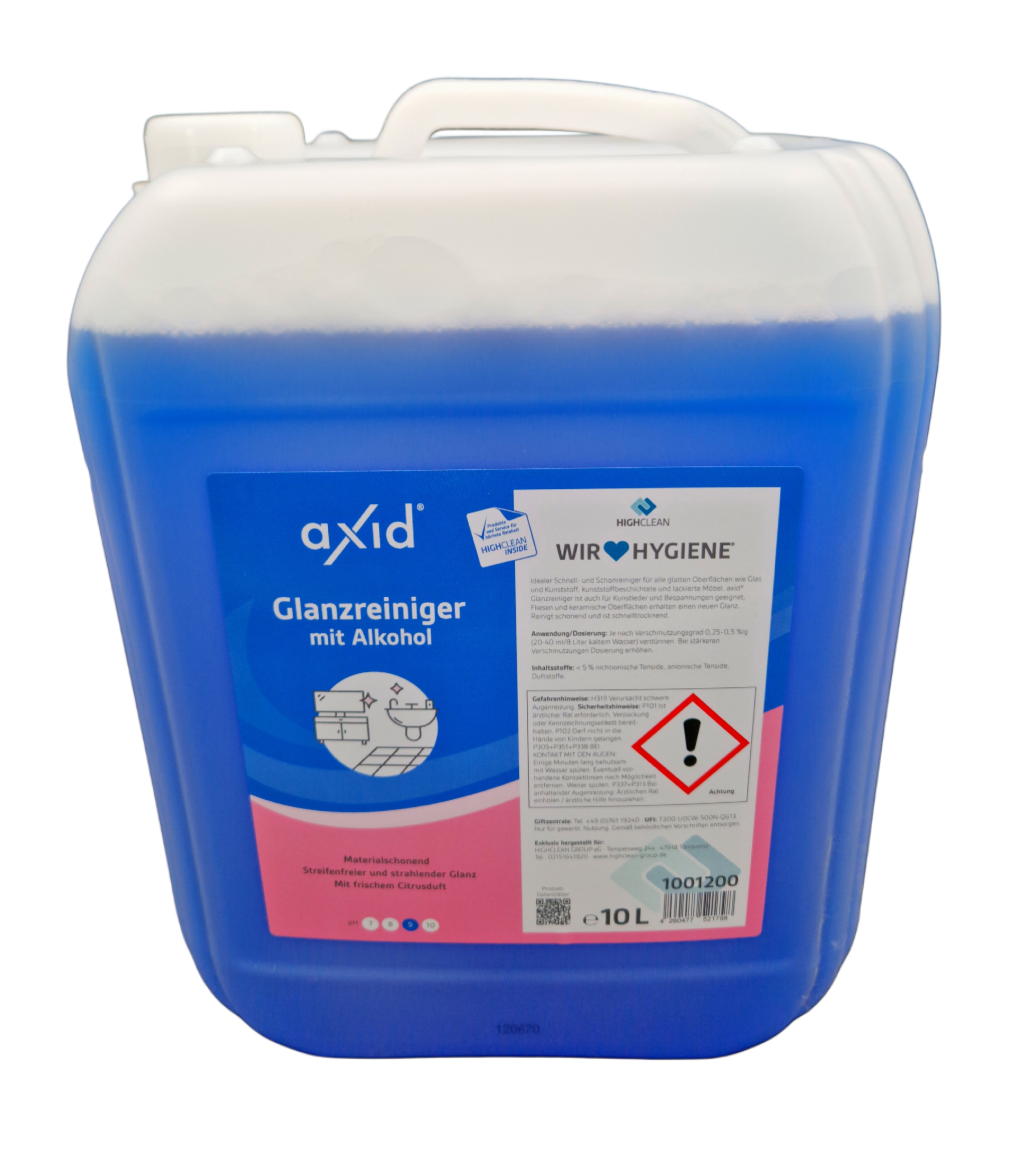 Axid - Glanzreiniger mit Alkohol 10L Kanister