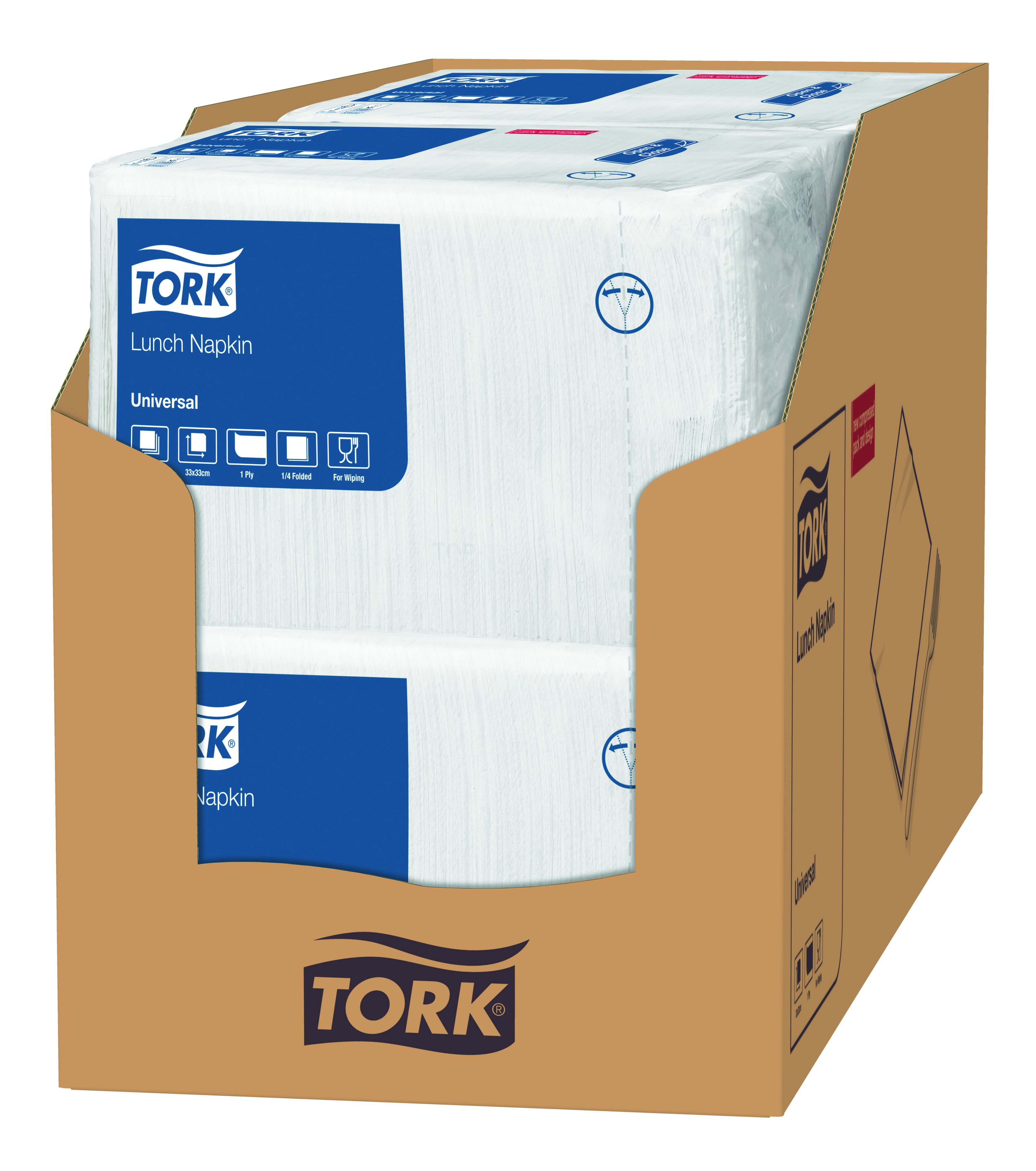 Tork Lunchservietten 33 x 32 cm, 1/4 Falz weiß 1-lagig 4000 Stück - 509300