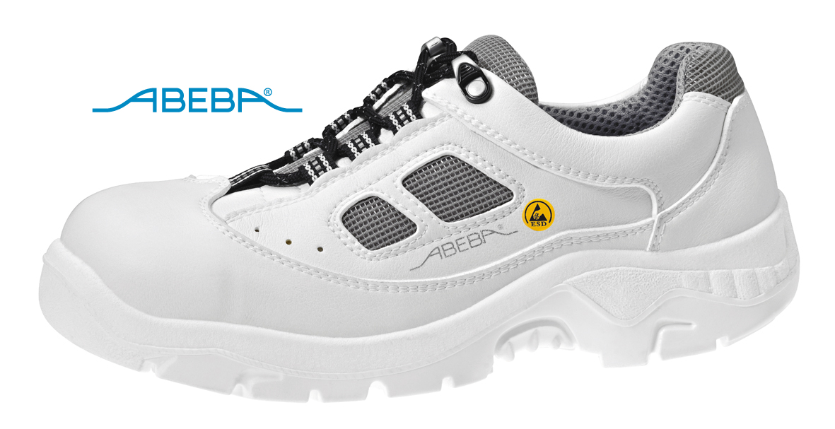 ABEBA Anatom 2626 Sicherheitsschuh S1 ESD Halbschuh Küchenschuh Arbeitsschuh weiß
