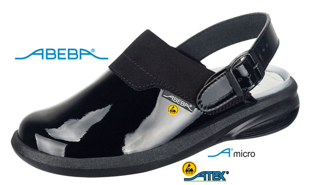 ABEBA Easy 7621|37621 ESD Clog Berufsschuh Arbeitsschuh schwarz