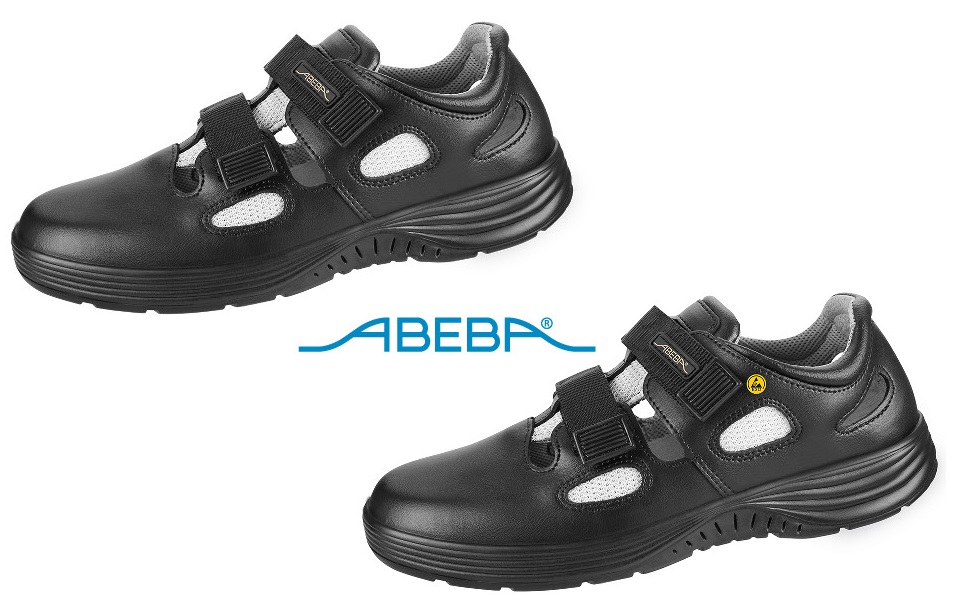 ABEBA X-Light 711036|7131036 ESD Sicherheitsschuh S1 Sandale Stahlkappe Küchenschuh Arbeitsschuh schwarz