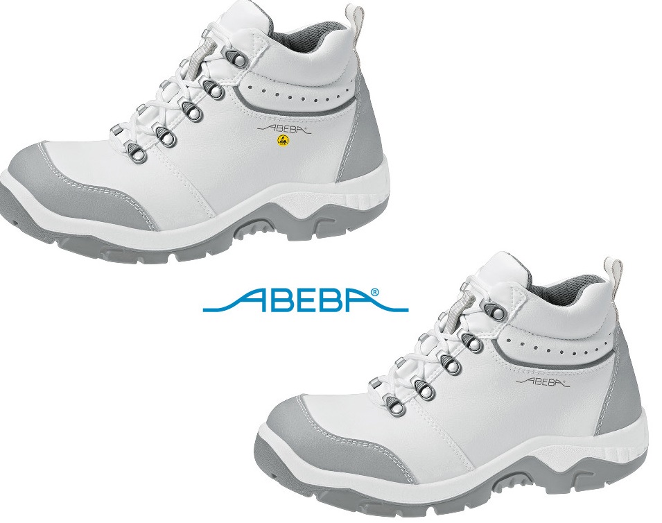 ABEBA Sicherheitsschuh Anatom 2172|32172 ESD S2 Knöchelschuh Stiefel Arbeitsschuh weiß