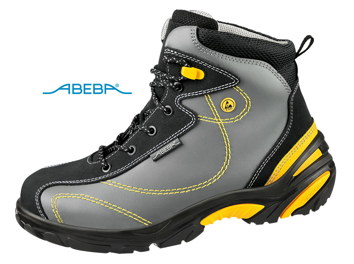 ABEBA Crawler Stahl 34222 ESD Sicherheitsschuh S3 Stiefel Arbeitsschuh Bauschuh grau
