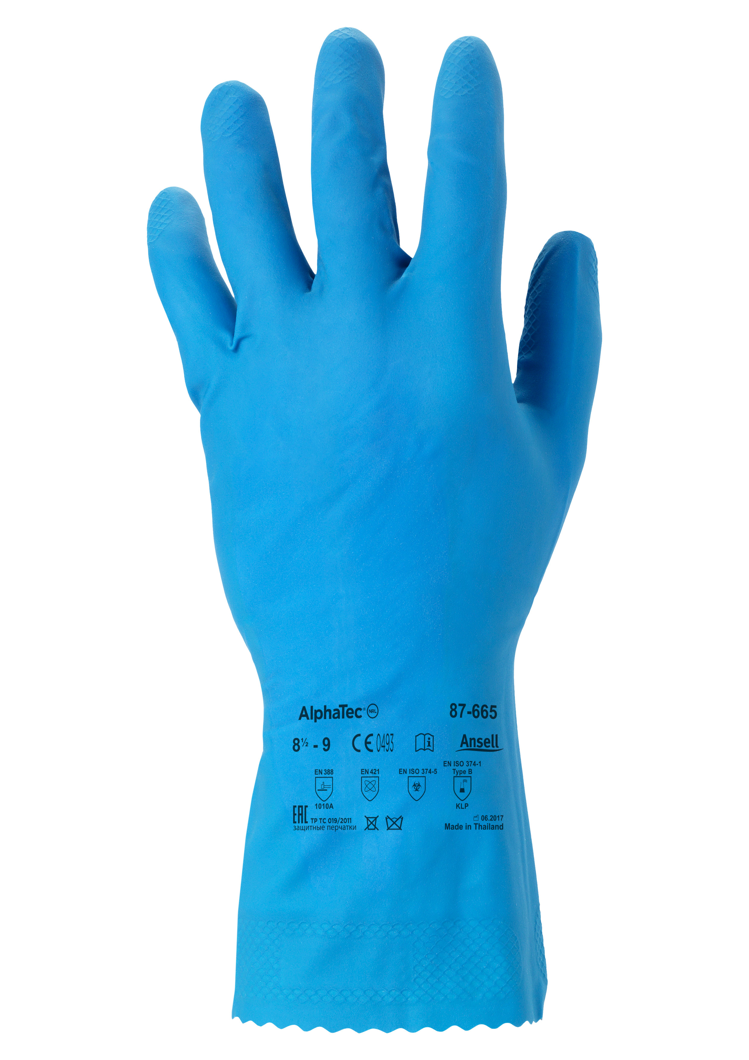 Ansell - Handschuh AlphaTec 87-665 Chemikalienschutzhandschuh (Universal Plus)