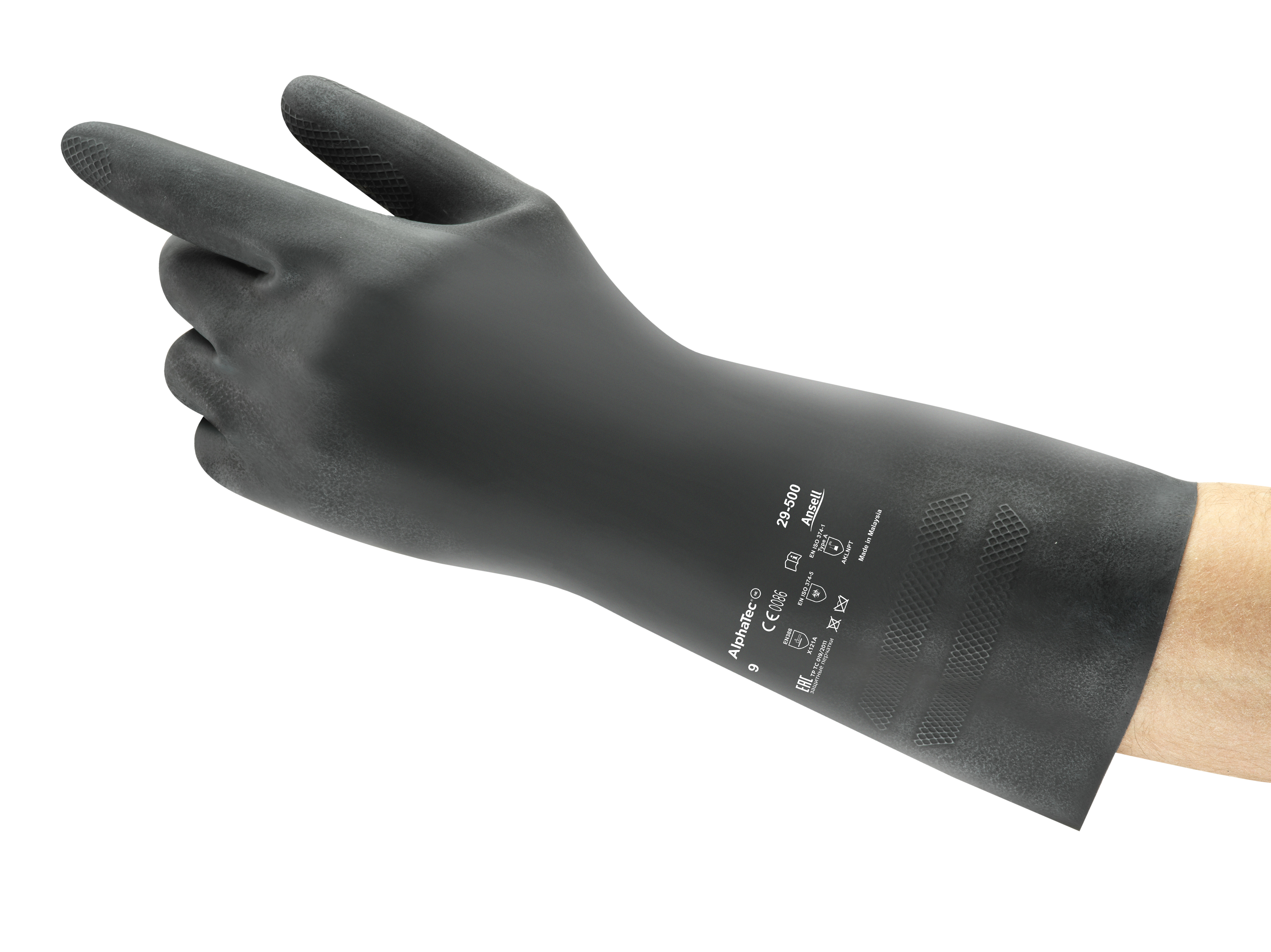 Ansell AlphaTec 87-190 Chemikalienschutzhandschuhe – Kat. III, Gelb, Leder-Velours