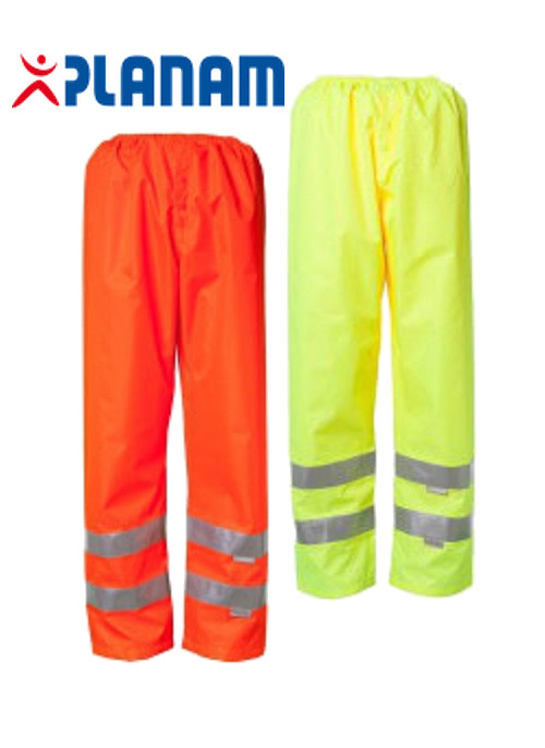 Planam Warnschutz Regenhose/Bundhose Größe S - XXXL in 2 Farben