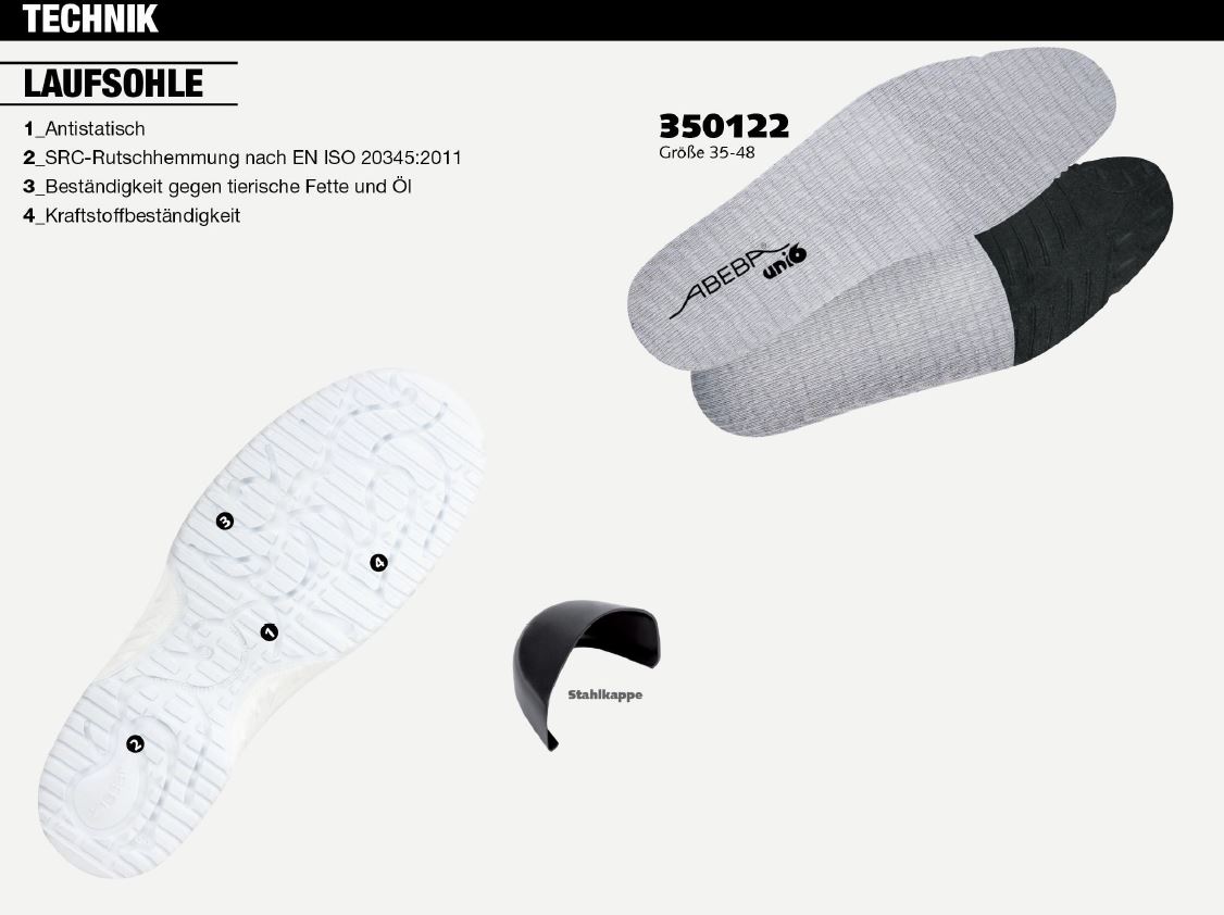 ABEBA UNI6 1772 | 31772 ESD Sicherheitsschuh S2 Halbschuh Arbeitsschuh weiß