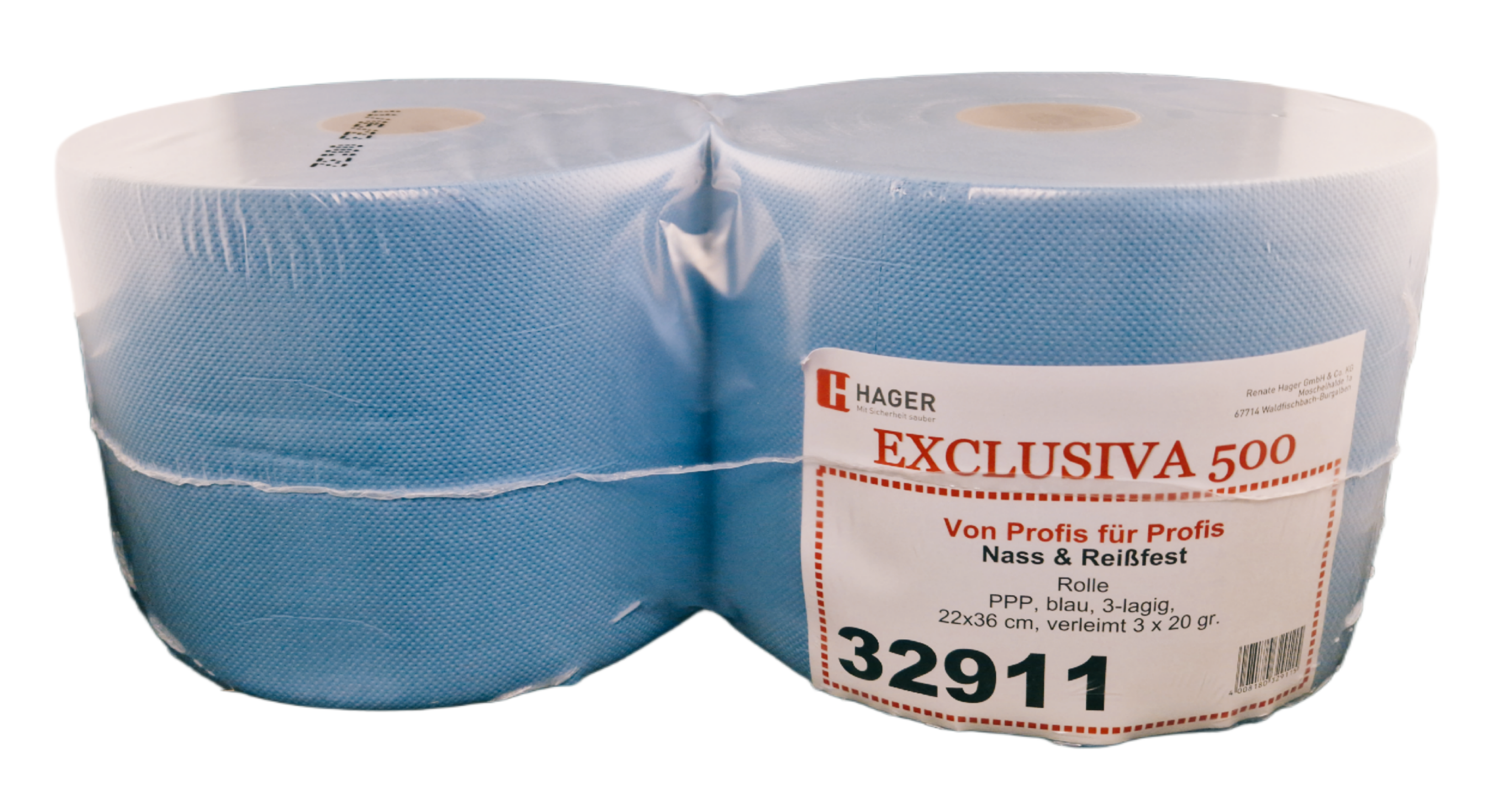 Putzpapierrolle Exclusiva blau 3-lg. 500 Blatt/Rolle 22 x 36cm