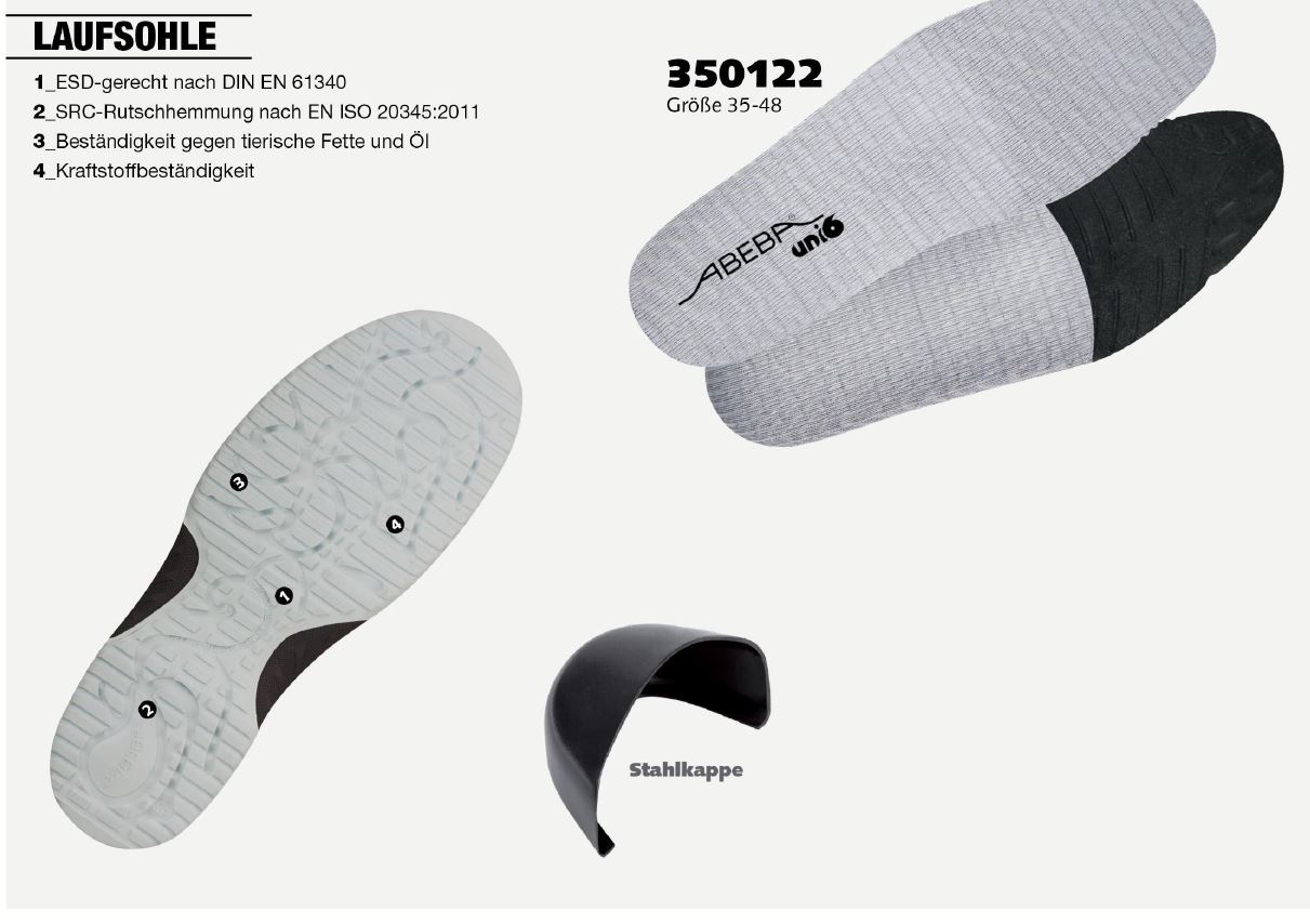 temp31771-laufsohle ABEBA UNI6 Sicherheitsschuh Arbeitsschuh S2 schwarz 1771 | 31771 ESD