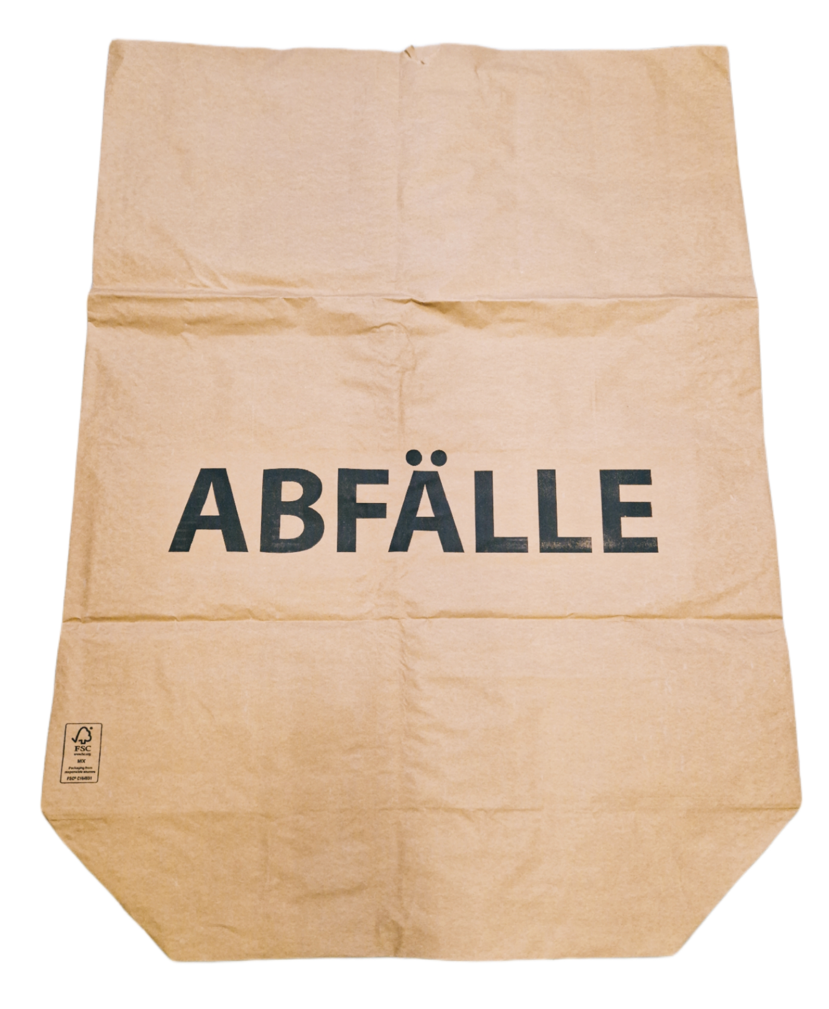 Müllbeutel - 120 Liter Papier braun (Aufdruck Abfälle)