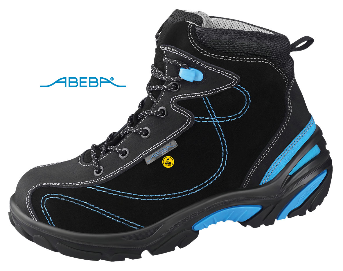 ABEBA Crawler Stahl 4651|34651 ESD Sicherheitsschuh S2 Stiefel Arbeitsschuh Bauschuh schwarz