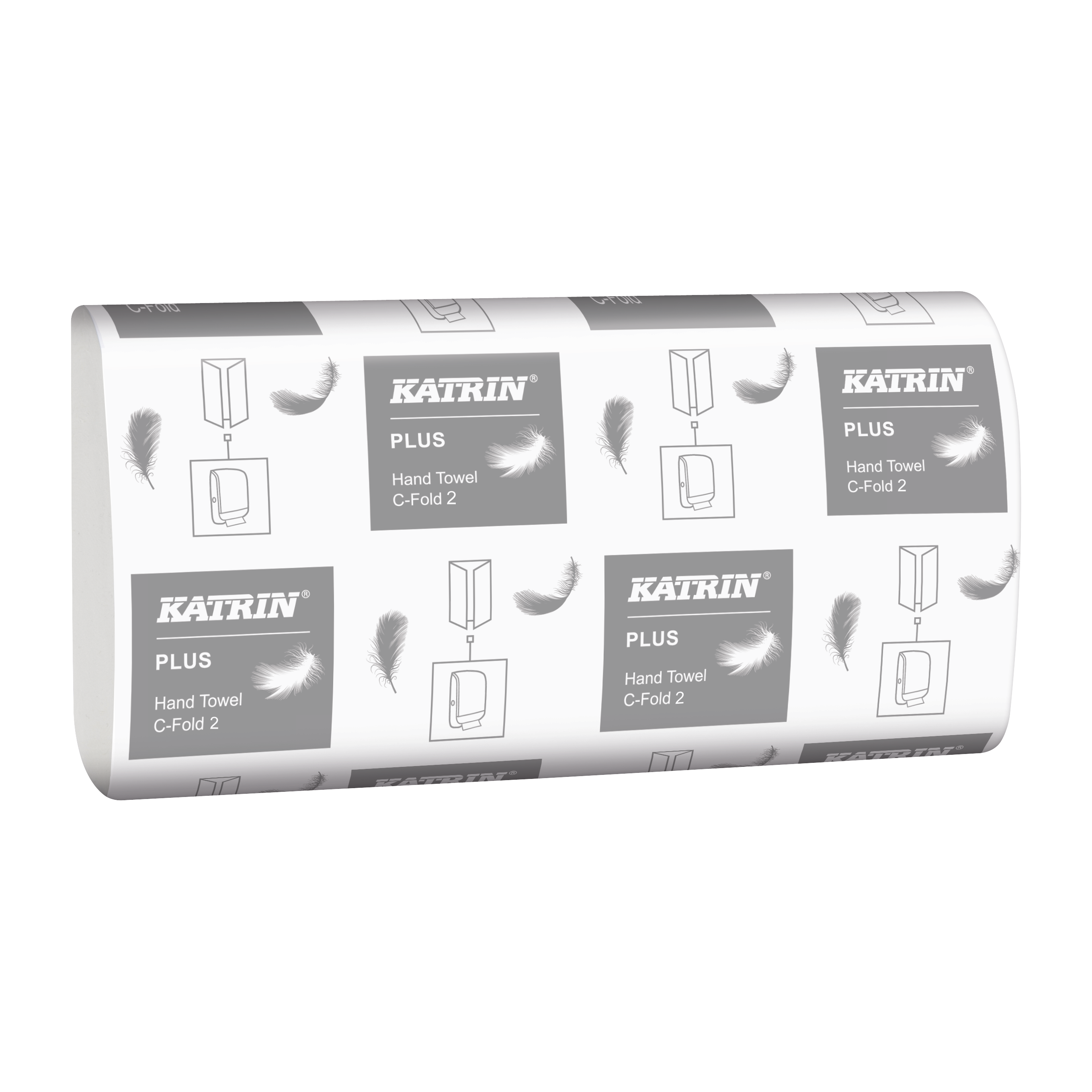 Katrin Plus C-Falz Handtuchpapier, 2-lagig,weiß, 24 x 33 cm - 344302
