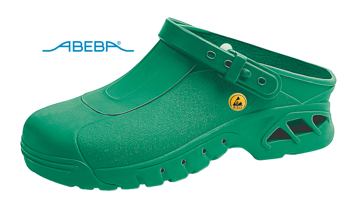 ABEBA Autoklavierbare Clog 9620|39620 ESD Clogs Berufsschuh Arbeitsschuh grün