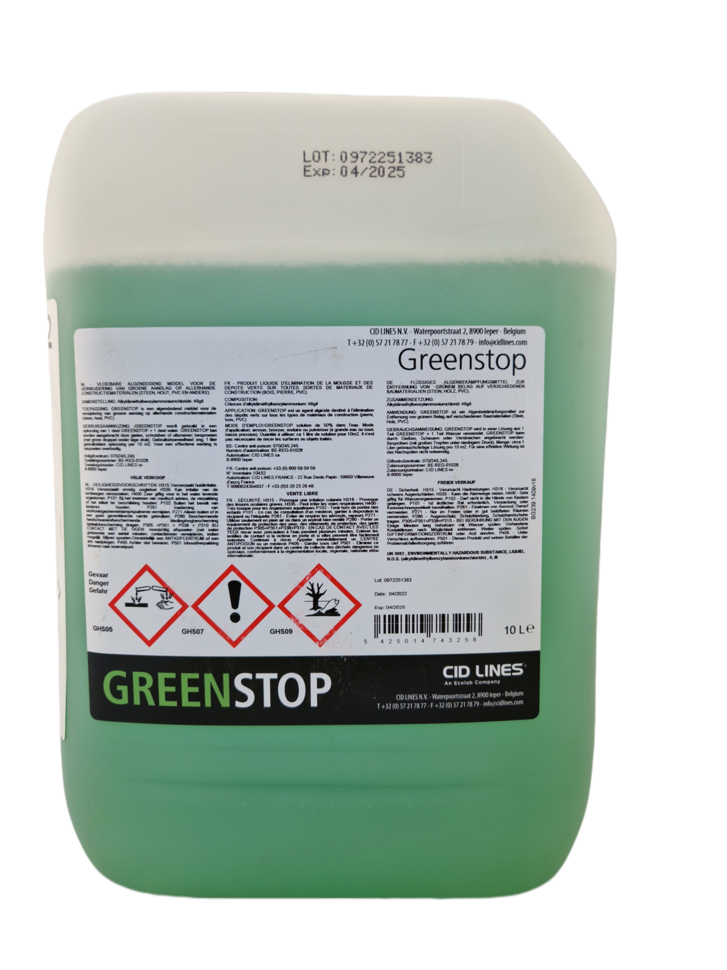 Cid Lines - Grünbelagentferner Greenstop gegen Moos und Algen 10 Liter Kanister