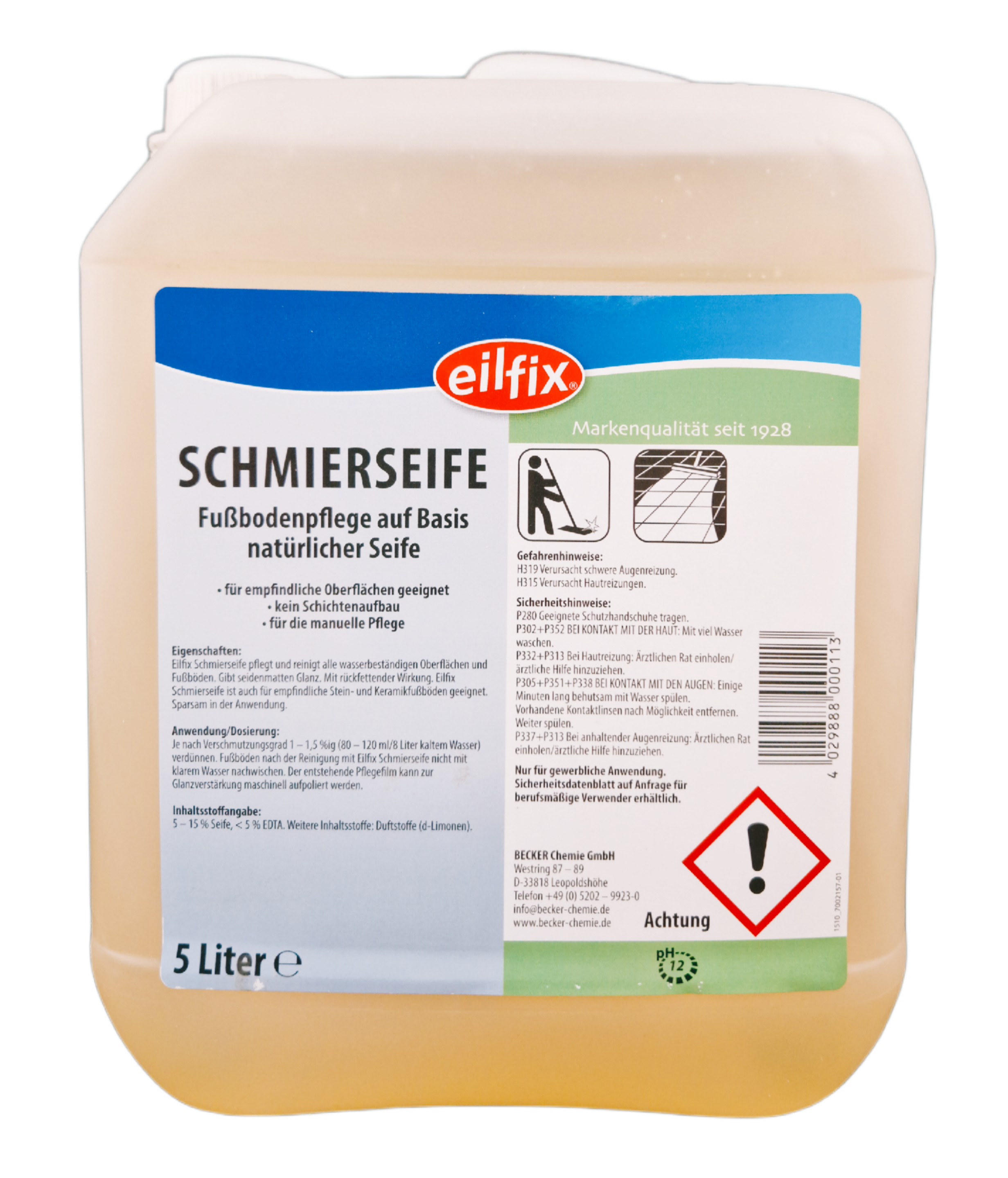 Eilfix - Schmierseife flüssig Wischpflege 5 Liter Kanister Eilfix - Schmierseife flüssig Wischpflege 5 Liter Kanister
