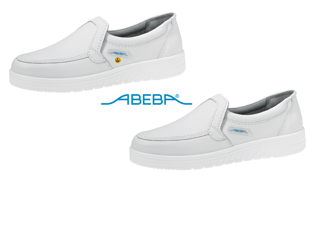 ABEBA Berufsschuh Air Cushion 2700|32700 ESD O2 Küchenschuh Halbschuh Arbeitsschuh weiß
